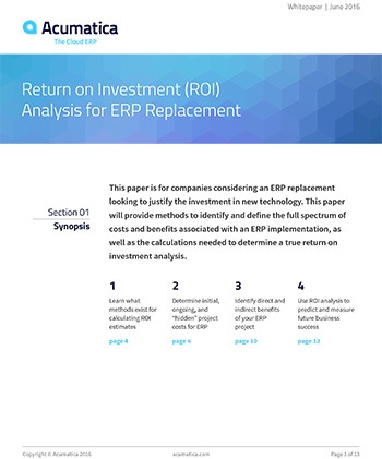 ROI Analysis for ERP Replacement