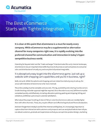 The Best eCommerce Starts with Tighter Integration Acumatica Whitepaper
